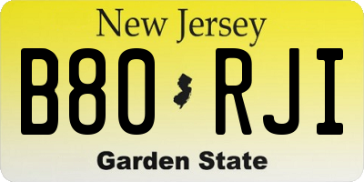 NJ license plate B80RJI