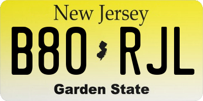 NJ license plate B80RJL