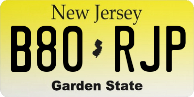 NJ license plate B80RJP