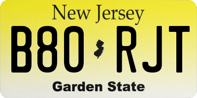 NJ license plate B80RJT