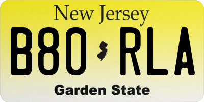 NJ license plate B80RLA
