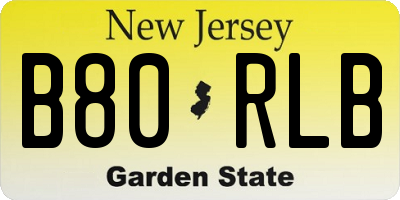 NJ license plate B80RLB