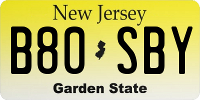 NJ license plate B80SBY