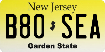NJ license plate B80SEA