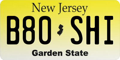 NJ license plate B80SHI