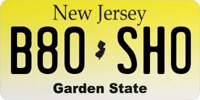 NJ license plate B80SHO