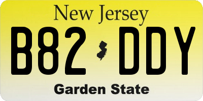 NJ license plate B82DDY
