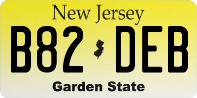 NJ license plate B82DEB