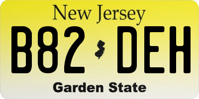 NJ license plate B82DEH