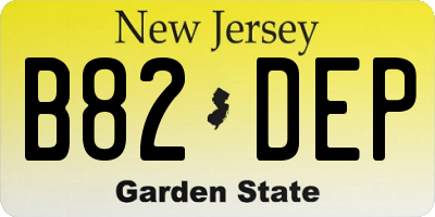 NJ license plate B82DEP