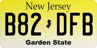 NJ license plate B82DFB