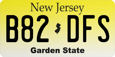 NJ license plate B82DFS