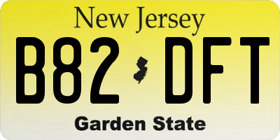 NJ license plate B82DFT