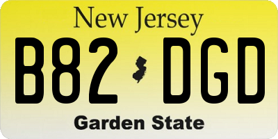 NJ license plate B82DGD