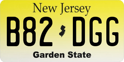 NJ license plate B82DGG
