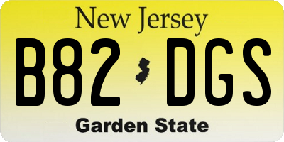 NJ license plate B82DGS