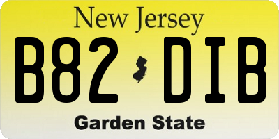NJ license plate B82DIB