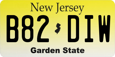 NJ license plate B82DIW