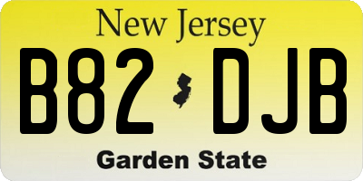 NJ license plate B82DJB
