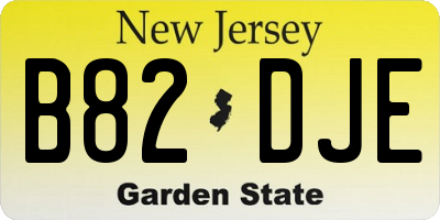 NJ license plate B82DJE