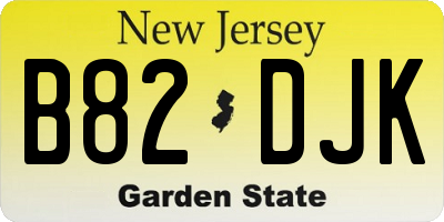 NJ license plate B82DJK