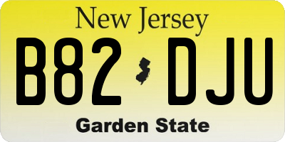 NJ license plate B82DJU