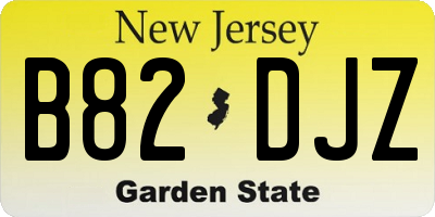 NJ license plate B82DJZ