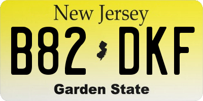 NJ license plate B82DKF