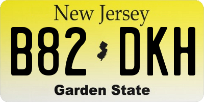 NJ license plate B82DKH