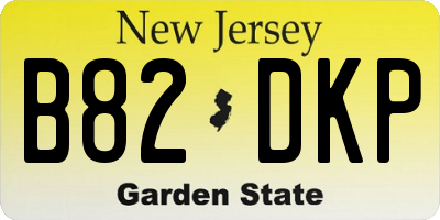 NJ license plate B82DKP