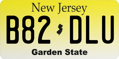 NJ license plate B82DLU