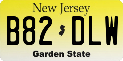 NJ license plate B82DLW