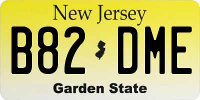 NJ license plate B82DME