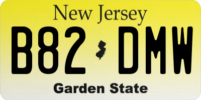 NJ license plate B82DMW