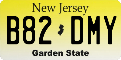 NJ license plate B82DMY