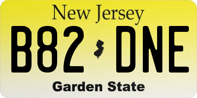 NJ license plate B82DNE