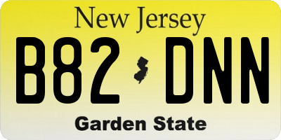 NJ license plate B82DNN