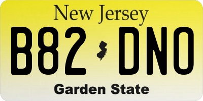 NJ license plate B82DNO