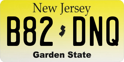 NJ license plate B82DNQ