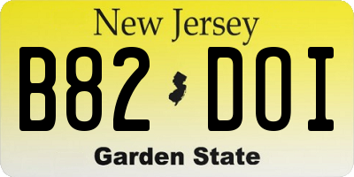 NJ license plate B82DOI
