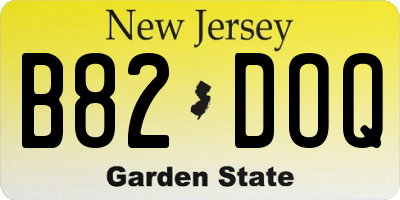NJ license plate B82DOQ