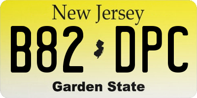 NJ license plate B82DPC