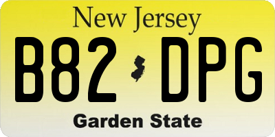 NJ license plate B82DPG