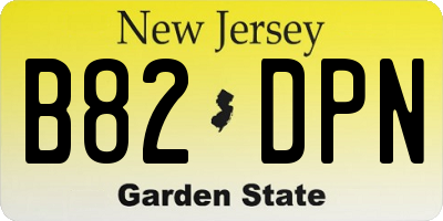 NJ license plate B82DPN