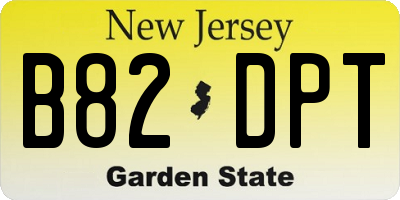 NJ license plate B82DPT