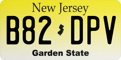 NJ license plate B82DPV