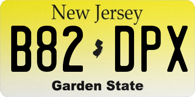 NJ license plate B82DPX