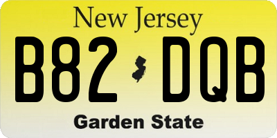 NJ license plate B82DQB
