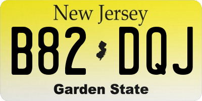 NJ license plate B82DQJ