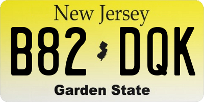 NJ license plate B82DQK